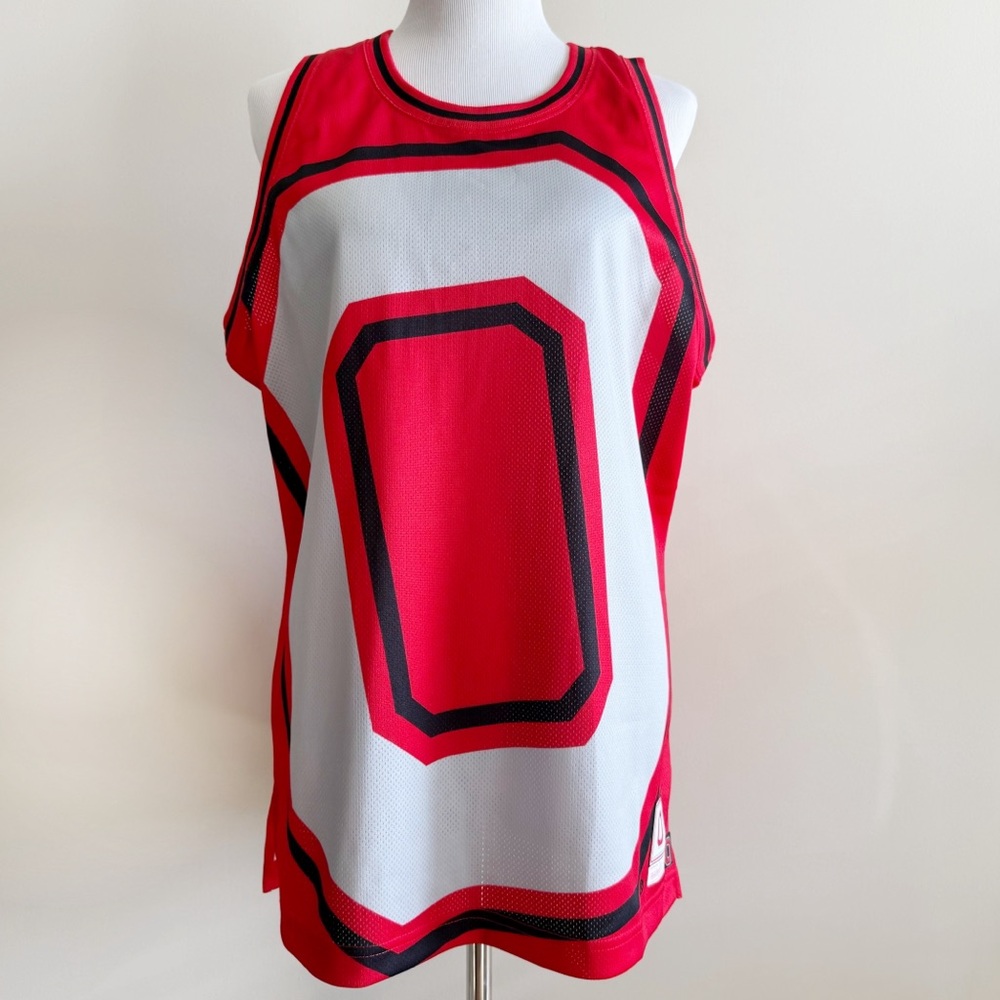 Mitchell & Ness Ohio State Buckeyes Big Face Tank Top Jersey Mens Size Large Red